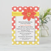 水玉模様お洒落ブライダルシャワー招待 招待状 (スタンド正面)