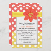 水玉模様お洒落ブライダルシャワー招待 招待状 (正面/裏面)