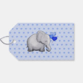水玉模様お洒落ベビーゾウ誕生日パーティー ギフトタグ (裏面横)