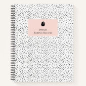 水玉模様かわいらし赤面ピンクベーキングカップケーキレシピ ノートブック (正面)