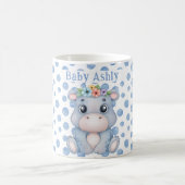 水玉模様が可愛いカバと赤ちゃん名入れ コーヒーマグカップ (中央)