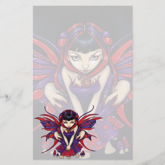 "水玉模様きのこ妖精"の文房具 便箋 (正面)