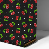 水玉模様さくらんぼオン炭 ファブリック