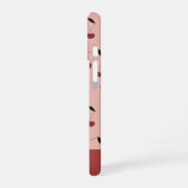 水玉模様さくらんぼ果実模様名前をカスタムする iPhone 16ケース (左側面)