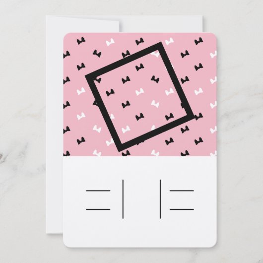 水玉模様でふかふかの弓の招待状に行が付いています 招待状 (正面)