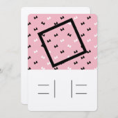 水玉模様でふかふかの弓の招待状に行が付いています 招待状 (正面/裏面)