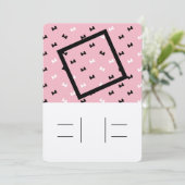 水玉模様でふかふかの弓の招待状に行が付いています 招待状 (スタンド正面)