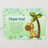 水玉模様とキリン – ありがとう サンキューカード (正面/裏面)