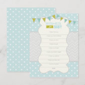 水玉模様とシェブロン – ベビーカードのご希望 アドバイスカード (正面/裏面)