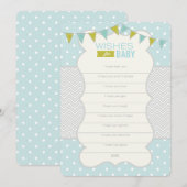 水玉模様とシェブロン – ベビーカードのご希望 アドバイスカード (正面/裏面)