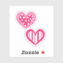 水玉模様とストライプハート