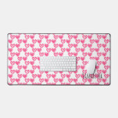 水玉模様とストライプハート デスクマット (キーボード&マウス)