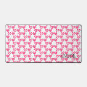 水玉模様とストライプハート デスクマット (正面)