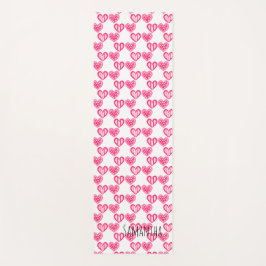 水玉模様とストライプハート ヨガマット