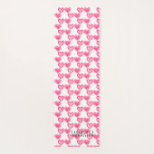 水玉模様とストライプハート ヨガマット (裏面)