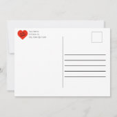 水玉模様とストライプバレンタインデー 案内状 (裏面)