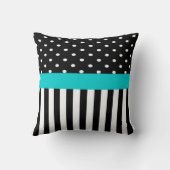 水玉模様とストライプ装飾用クッション クッション (裏面)