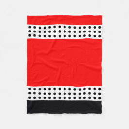 水玉模様とストライプ フリースブランケット