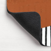 水玉模様とストライプ（黒/白/燃えたオレンジ） マウスパッド (コーナー)