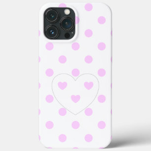 水玉模様とハート4 – ウェイス – かわいガーリーいケースM iPhone 13 PRO MAXケース