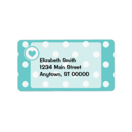 水玉模様とハートV3 ラベル