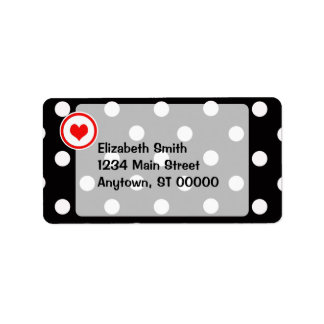 水玉模様とハートV6 ラベル