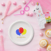 水玉模様とバルーン ペーパープレート (パーティー)