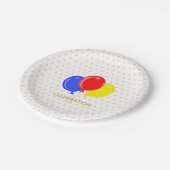 水玉模様とバルーン ペーパープレート (アングル)