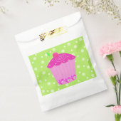 水玉模様とピンクカップケーキ フェイバーバッグ (封をした状態)