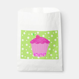 水玉模様とピンクカップケーキ フェイバーバッグ