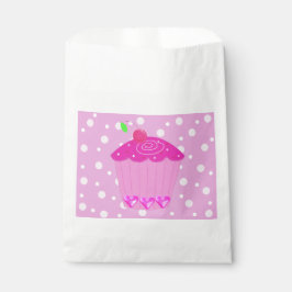 水玉模様とピンクカップケーキ フェイバーバッグ