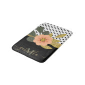 水玉模様とフローラ バスマット (アングル)