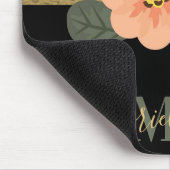 水玉模様とフローラ マウスパッド (コーナー)