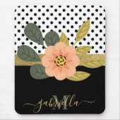 水玉模様とフローラ マウスパッド (正面)