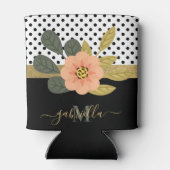 水玉模様とフローラ 缶クーラー (裏面)