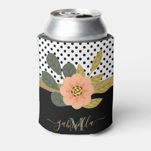 水玉模様とフローラ 缶クーラー (缶裏面)
