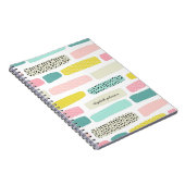 水玉模様とブラシストロークモダン抽象芸術 ノートブック (右側)