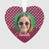水玉模様とブルゴーニュの写真 オーナメント (正面)