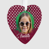 水玉模様とブルゴーニュの写真 オーナメント (正面)