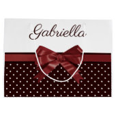 水玉模様とボウ ラージペーパーバッグ (裏面)