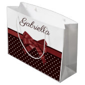 水玉模様とボウ ラージペーパーバッグ (裏面アングル)