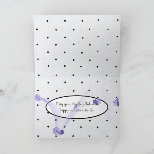 水玉模様とリボンの弓の誕生日 カード (内部)