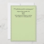 水玉模様とリボンベビースプリンク 招待状 (裏面)