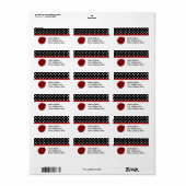 水玉模様とレディーバグの住所 シール (フルシート)