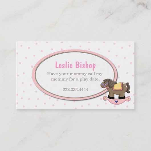 水玉模様とロッキング・ウース・ガー遊ル・デート・カード コーリングカード (正面)