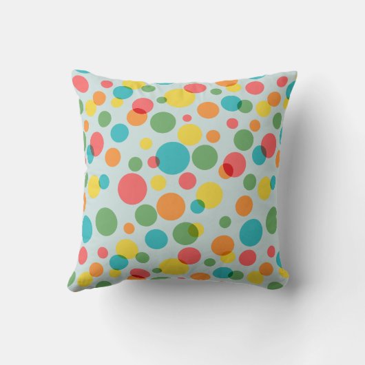 水玉模様と写真のカスタム クッション (裏面)