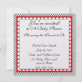 水玉模様と可愛いレディバグ 招待状 (裏面)