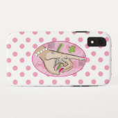 水玉模様と最もかわいいピンクそして緑 Case-Mate iPhoneケース (裏面(横))