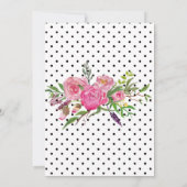 水玉模様と牡丹リハーサルディナー招待状 招待状 (裏面)