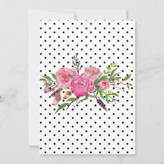 水玉模様と牡丹リハーサルディナー招待状 招待状 (裏面)